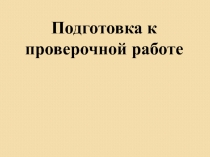 Подготовка к проверочной работе