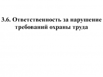 3.6. Ответственность за нарушение требований охраны труда