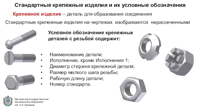 Стандартные изделия. Стандартные крепежные детали. Обозначение крепежных изделий. Стандарты на крепежные детали.