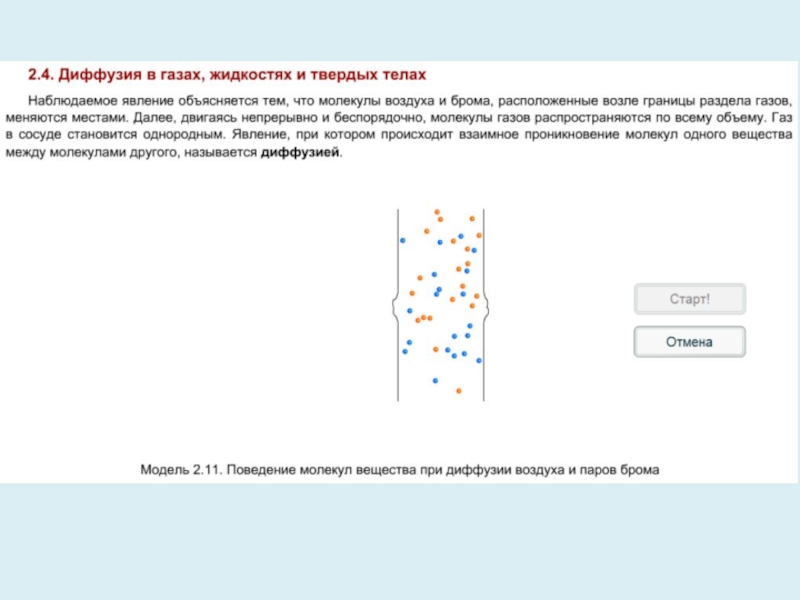 Диффузия в газах жидкостях и твердых телах 7 класс презентация