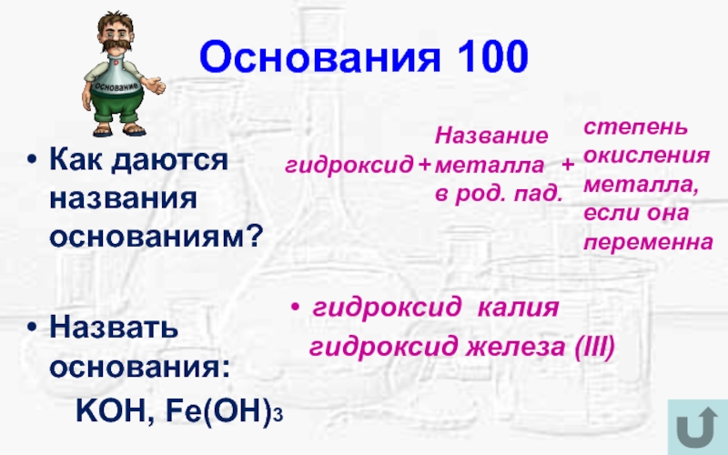 Как называть основания. Что называют основанием. Названия оснований. Как даются названия основания.