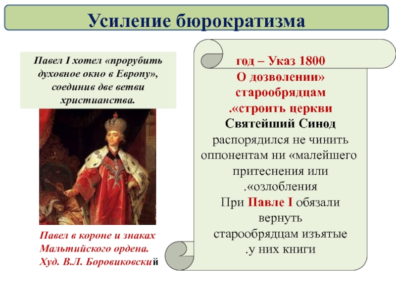 Указы принятые павлом 1. Усиление бюрократизма при Павле 1.