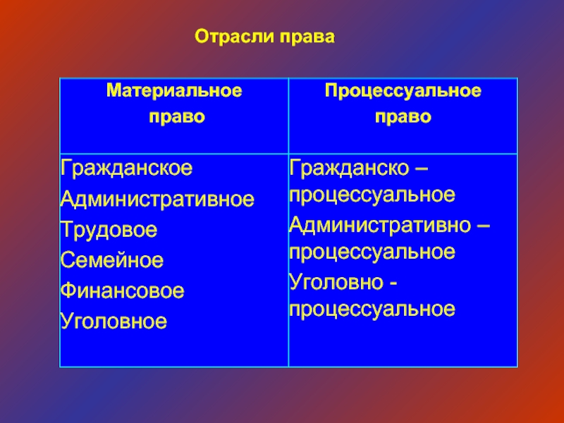 Презентация на тему процессуальные отрасли права 10 класс