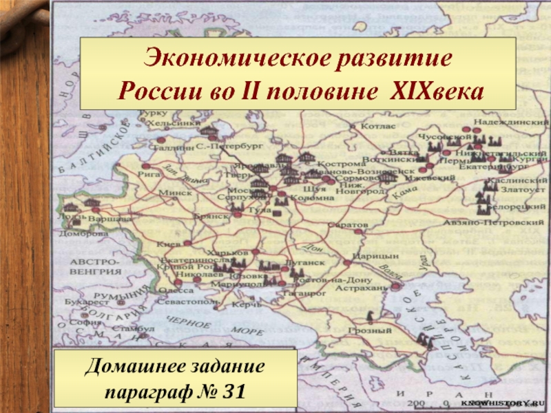 Презентация Экономическое развитие России во второй половине XIX века