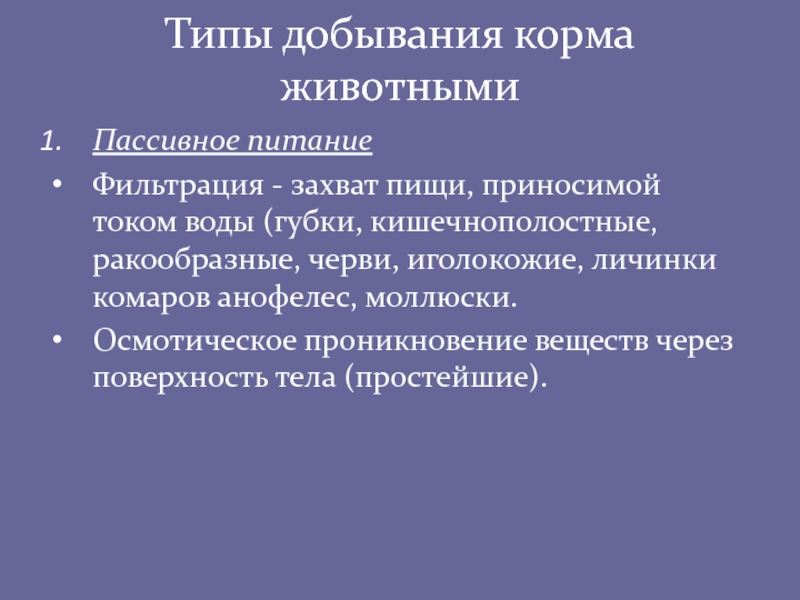 Разнообразие пищи и способов питания животных презентация 7 класс