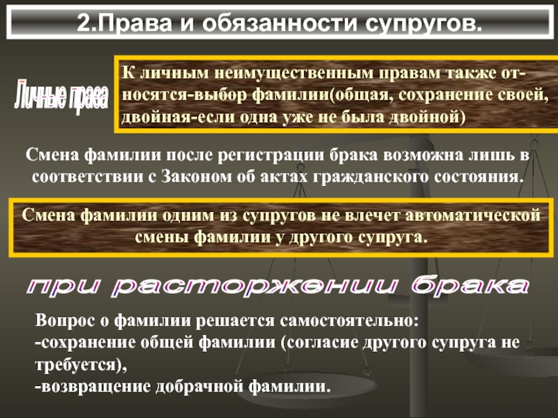 Также право. Личные неимущественные права супругов. Личные неимущественные обязанности супругов. Виды личных неимущественных прав и обязанностей супругов. Личные неимущественные права и обязанности супругов презентация.