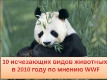 10 исчезающих видов животных в 2010 году по мнению WWF