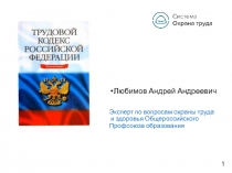 Любимов Андрей Андреевич
Эксперт по вопросам охраны труда и здоровья