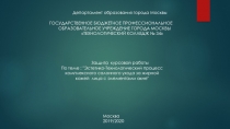 Департамент образования города Москвы
ГОСУДАРСТВЕННОЕ БЮДЖЕТНОЕ