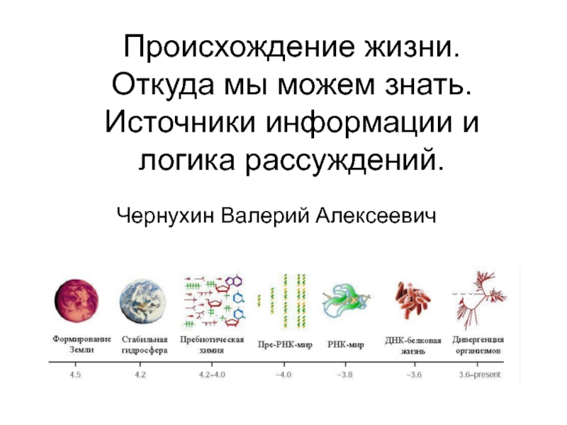 Презентация Происхождение жизни. Откуда мы можем знать. Источники информации и логика