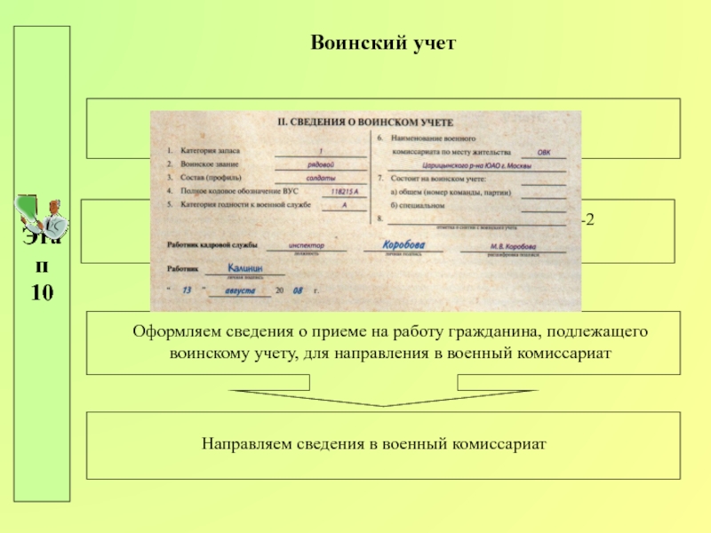 Сведения о гражданине подлежащем воинскому учету образец