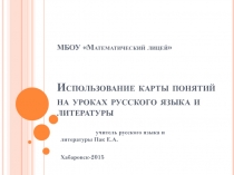 Использование карты понятий на уроках русского языка и литературы