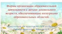Формы организации образовательной деятельности с детьми дошкольного возраста,
