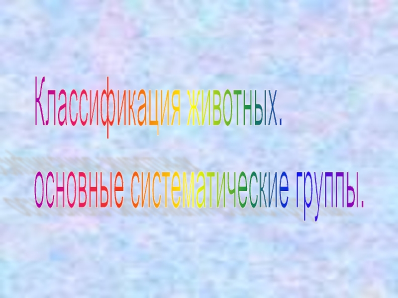 Классификация животных. основные систематические группы