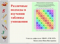 Различные подходы в изучении таблицы умножения