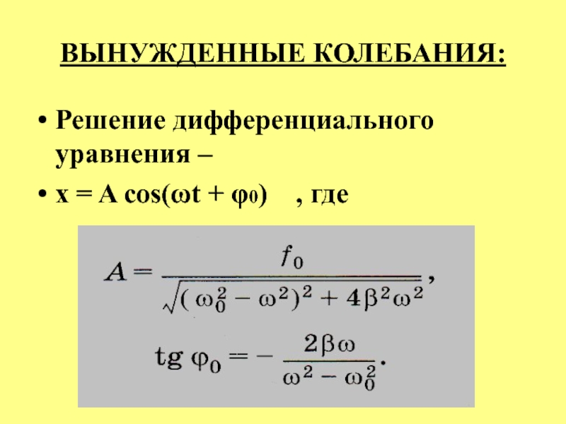 Уравнение колебаний силы