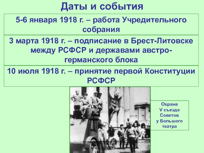 5 событий в россии. 5 Января 1918 событие. 5-6 Января 1918 г. Июнь 1918 событие.