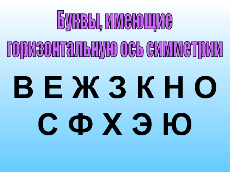 Буквы имеющие ось симметрии