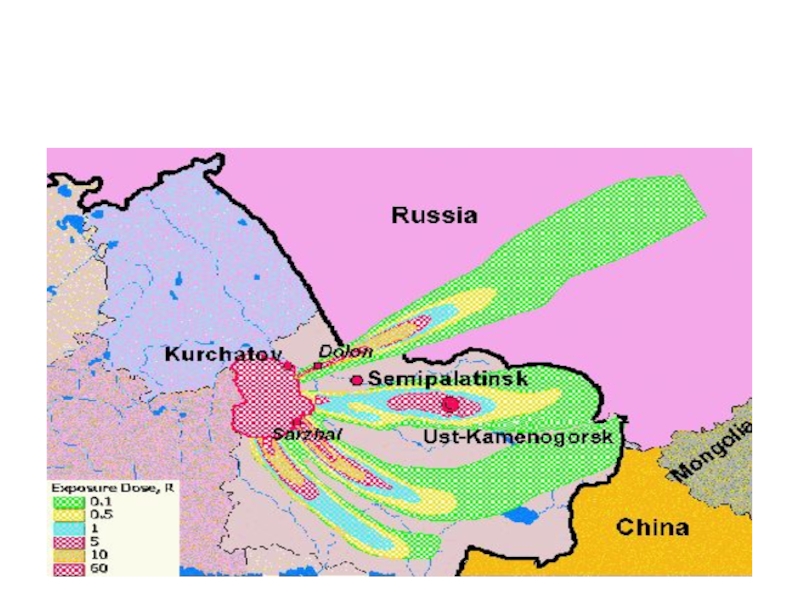 Карта семипалатинского ядерного полигона