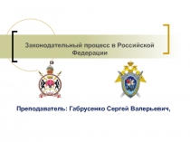 Законодательный процесс в Российской Федерации