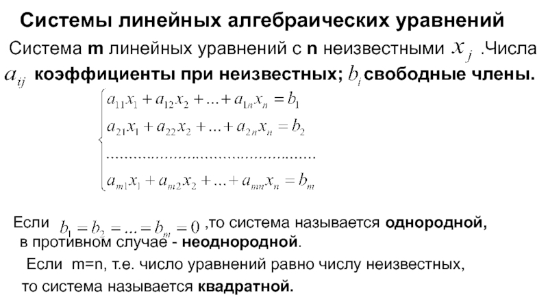 Определитель системы линейных алгебраических уравнений