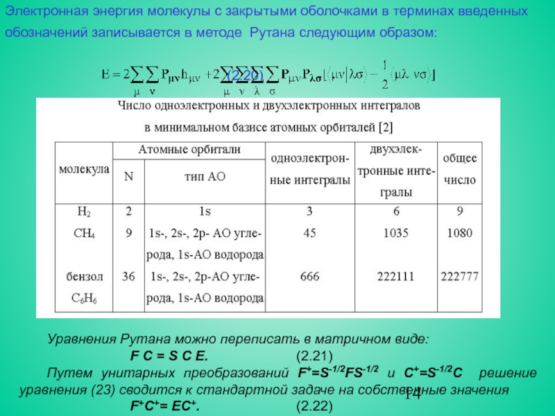 Электронная энергетика. Электронная энергия молекулы. Уравнение Рутана. Квантовая химия задачи. Задачи по квантовой химии с решениями и пояснениями.