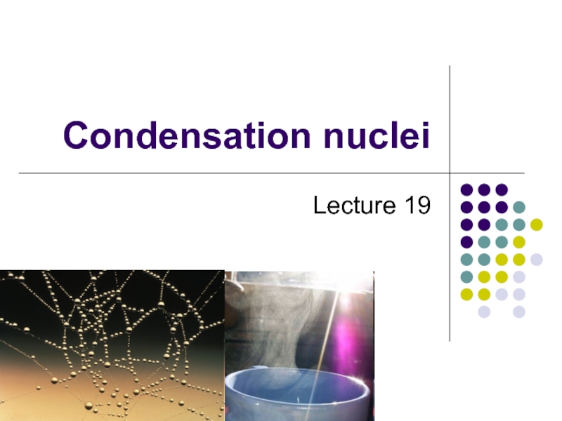 Презентация Condensation nuclei 