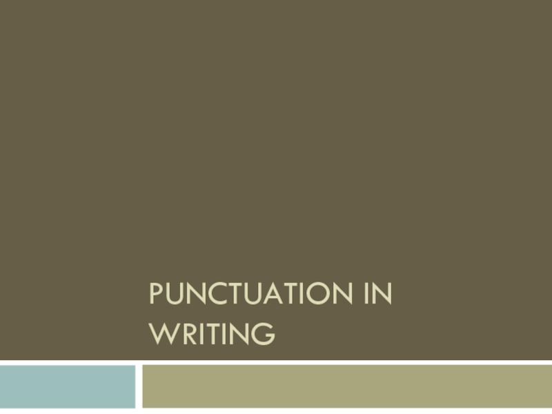 Punctuation in writing