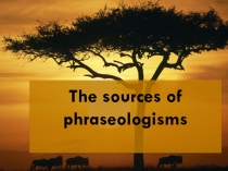 The sources of phraseologisms