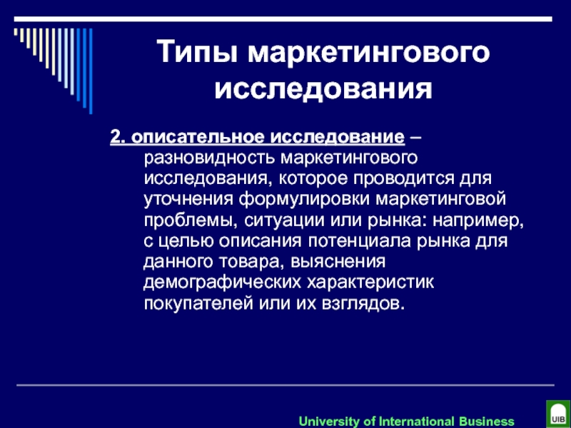 Виды маркетинговых исследований презентация