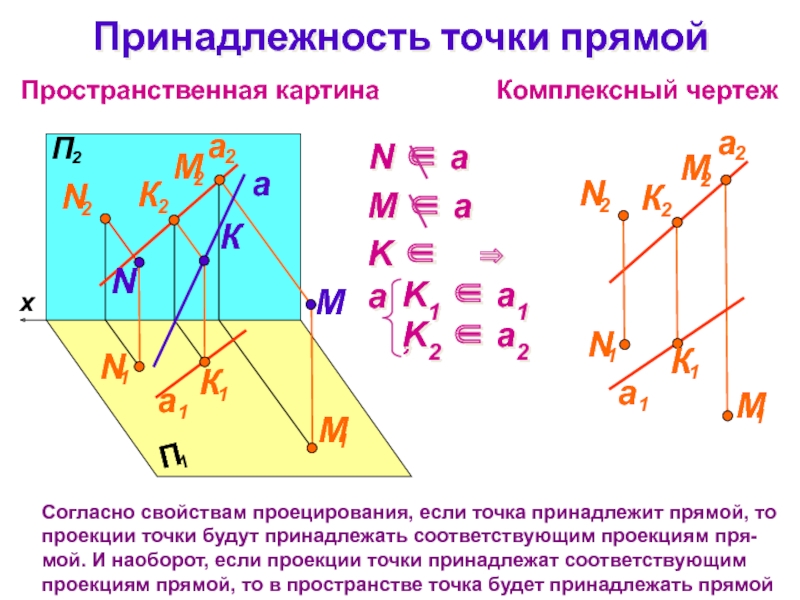 Точка принадлежит прямой. Проекция точки на прямую формула. Принадлежность точки прямой. Проекция прямой в пространстве. Проекция точки в пространстве.