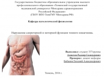 Нарушение секреторной и моторной функции тонкого кишечника