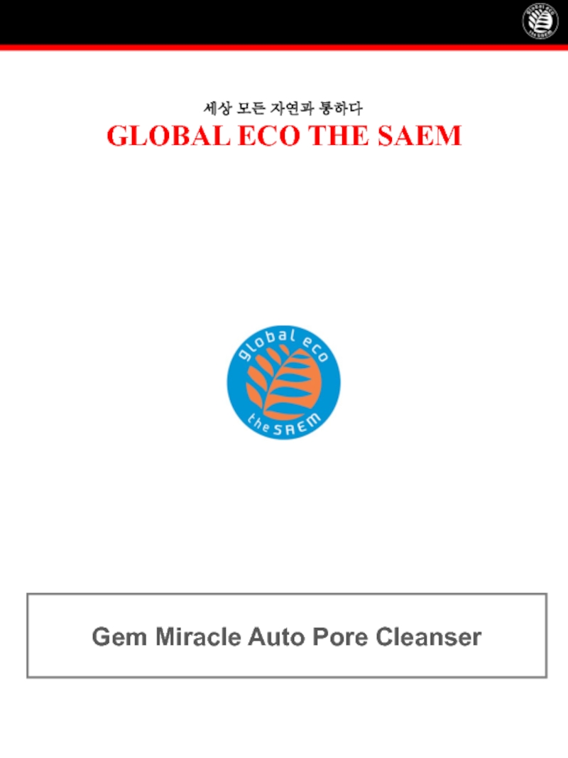 세상 모든 자연과 통하다
GLOBAL ECO THE SAEM
Gem Miracle Auto Pore Cleanser