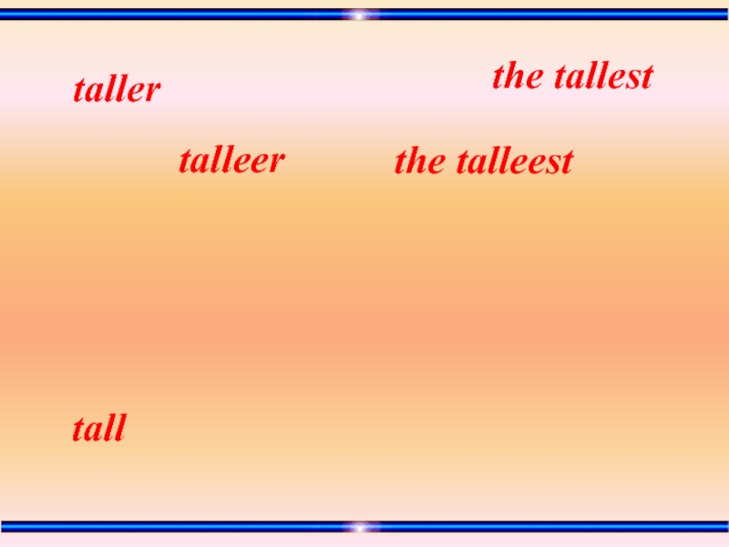 Tall прилагательное в сравнительной. Tall Taller the Tallest. Таллер слово. Taller.