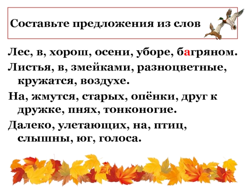 В лесу текст 8 класс русский