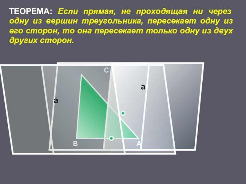 Прямая проходящая через вершину треугольника. Теорема если прямая не проходит через вершины треугольника. Если прямая пррлходит черещ вершину треуголт. Прямая проходит через вершину треугольника. Проходит через одну из вершин треугольника?.