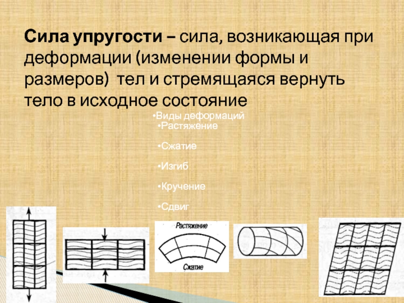 Сила возникающая в результате деформации. Деформация изменение формы. Сила упругости сила возникающая при деформации и СТРЕМ. Виды упругих состояний. При деформации возникает.