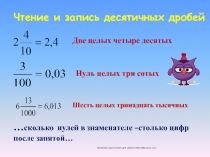 Действия с десятичными дробями