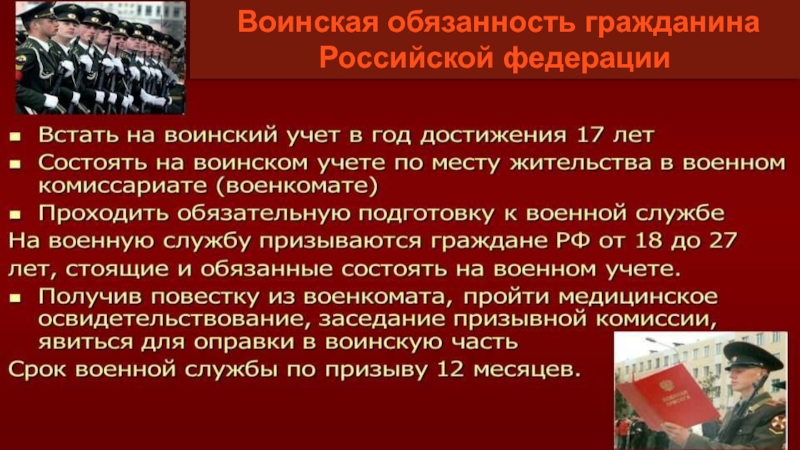 План воинская обязанность как одна из конституционных