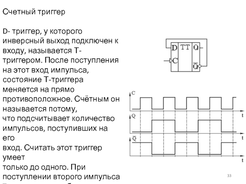 Схема счетного триггера