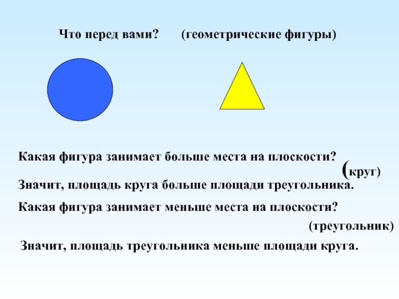 Что обозначает круг. Какая фигура занимает больше места. Какая фигура занимает больше места на плоскости. Какая фигура занимает меньше места на плоскости. Фигуры обозначающие плоскость.