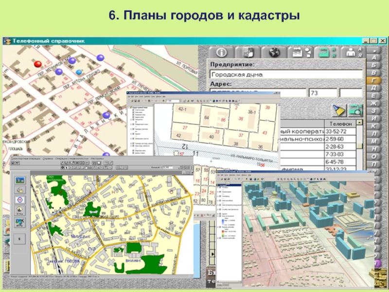 Планирование города. ГИС В кадастре. ГИС В России. Геоинформационные системы в кадастре. Федеральная схема и ГИС ОПВК.