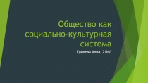 Общество как социально-культурная система