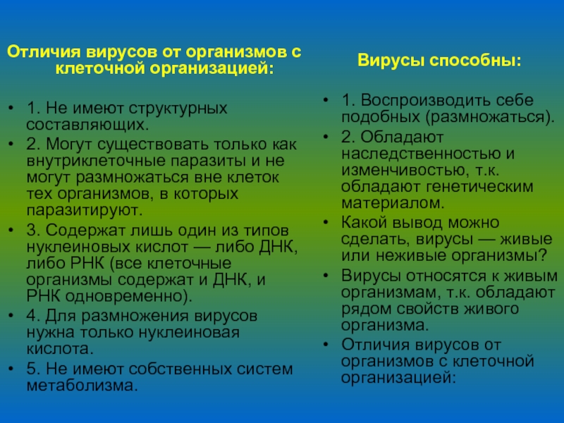 Отличия жизни. Отличие вирусов от клеточных форм жизни. Отличия вирусов от организмов с клеточной организацией. Вирусы и организмы различия. Сходство вирусов с клеточными организмами.