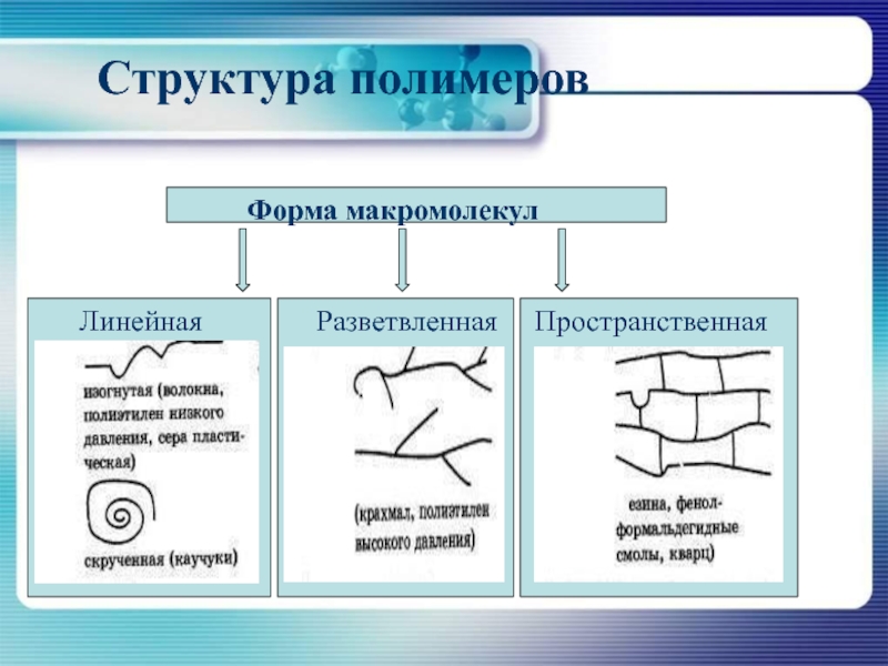 Структура полимеров схема