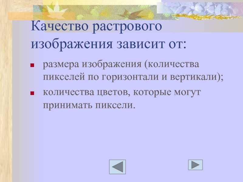 Качество растрового изображения оценивается