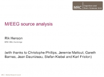 M/EEG source analysis
Rik Henson
MRC CBU, Cambridge
(with thanks to Christophe