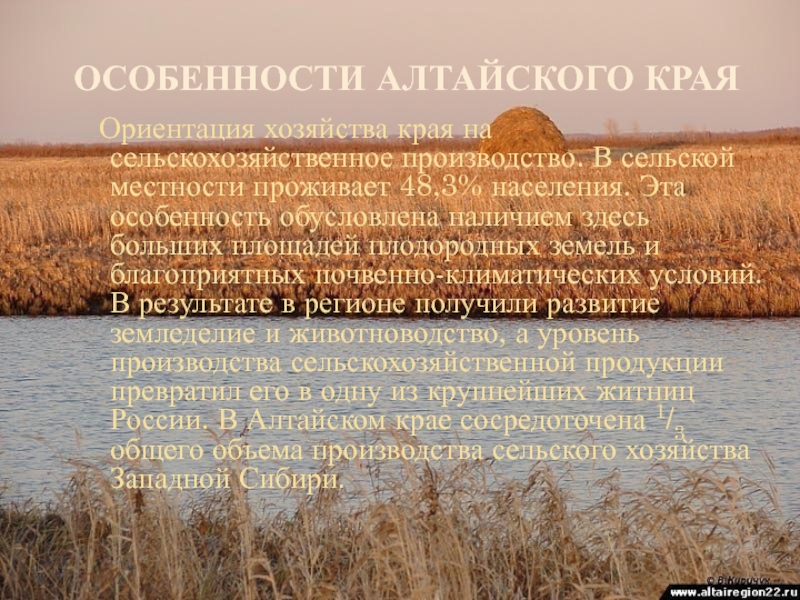 Особенности алтая