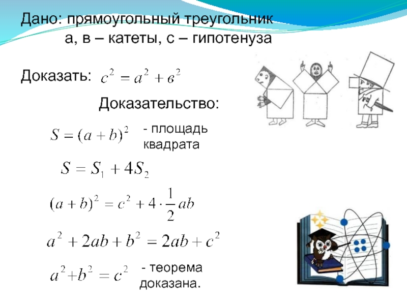 Доказательство площадей. Доказательство теоремы 5.1. Модели фигур для доказательства теорем.