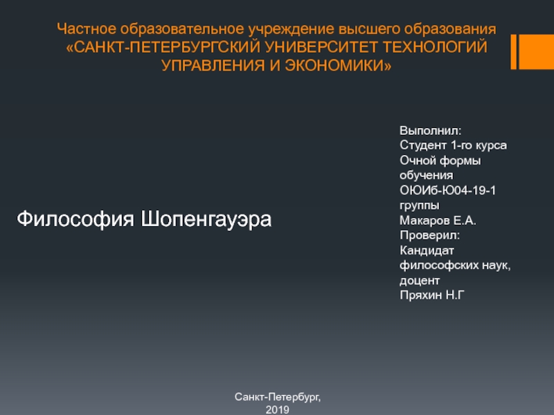 Частное образовательное учреждение высшего образования САНКТ-ПЕТЕРБУРГСКИЙ